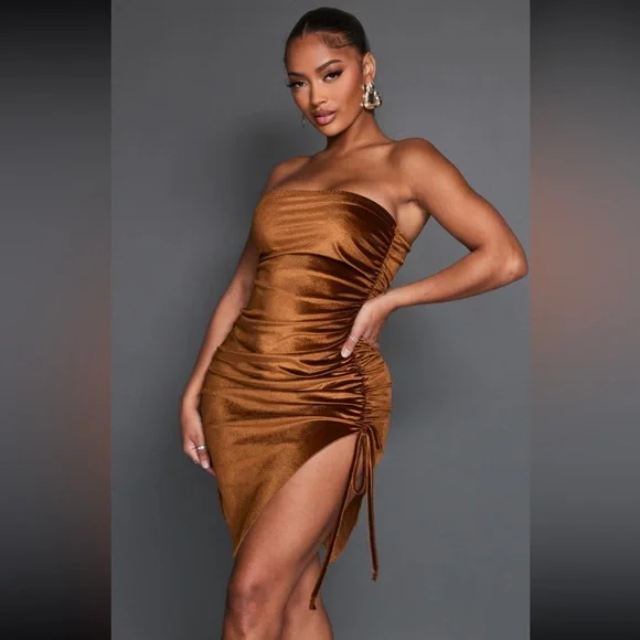 PrettyLittleThing | Dresses | Plt Shape Chocolate Brown Velvet Ruched Side Frill Hem Bandeau Bodycon Dress | Poshmark PrettyLittleThing | Dresses | Plt Shape Chocolate Brown Velvet Ruched Side Frill Hem Bandeau Bodycon Dress | Poshmark